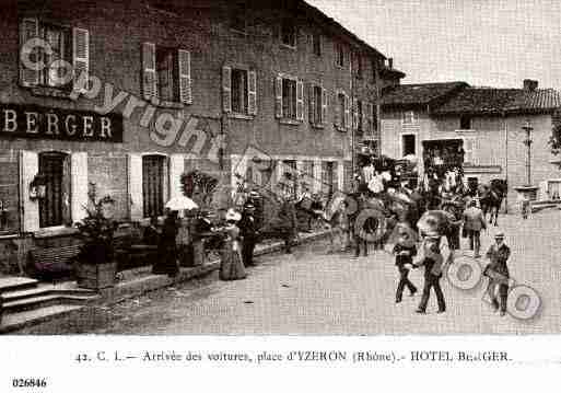 Ville de YZERON, carte postale ancienne