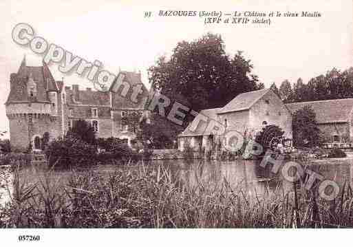 Ville de BAZOUGESSURLELOIR, carte postale ancienne