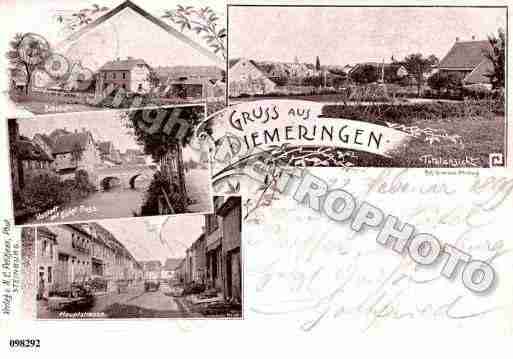 Ville de DIEMERINGEN, carte postale ancienne
