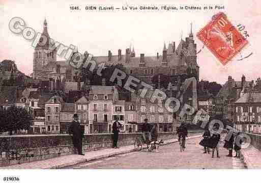 Ville de GIEN, carte postale ancienne