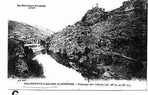 Ville de VILLENEUVED'ALLIER, carte postale ancienne