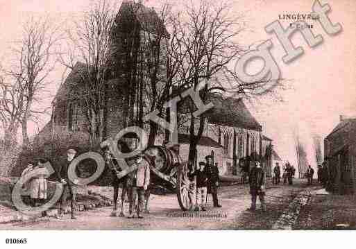 Ville de LINGEVRES, carte postale ancienne