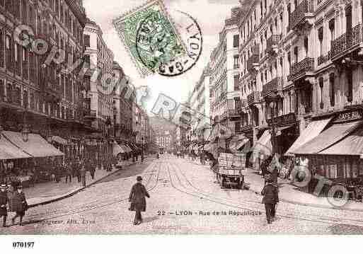 Ville de LYON, carte postale ancienne