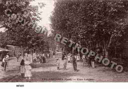 Ville de VALLABREGUES, carte postale ancienne