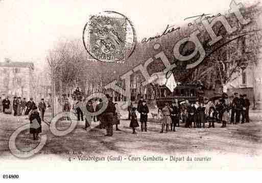 Ville de VALLABREGUES, carte postale ancienne