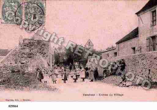 Ville de VENDREST, carte postale ancienne