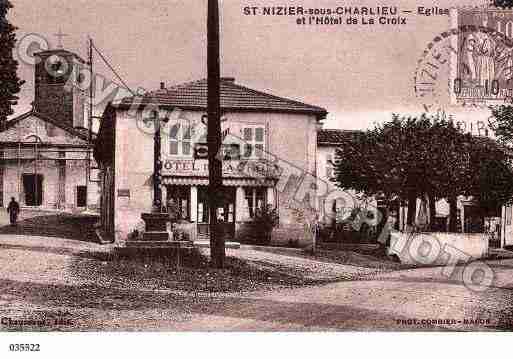 Ville de SAINTNIZIERSOUSCHARLIEU, carte postale ancienne