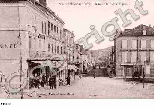 Ville de VICFEZENSAC, carte postale ancienne