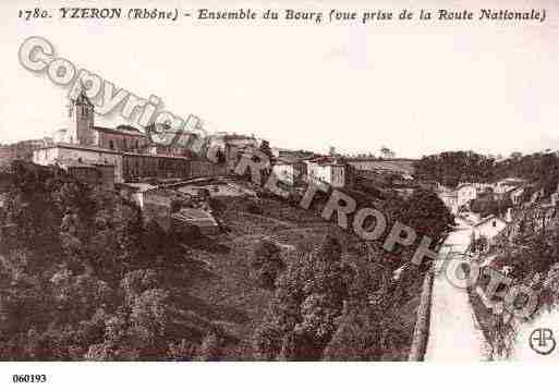 Ville de YZERON, carte postale ancienne