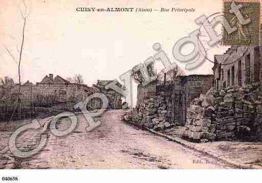 Ville de CUISYENALMONT, carte postale ancienne