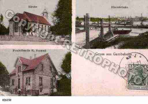 Ville de GAMBSHEIM, carte postale ancienne