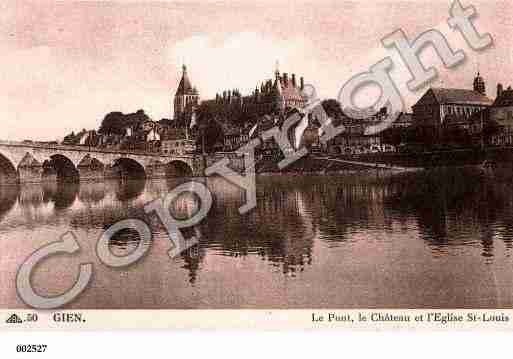 Ville de GIEN, carte postale ancienne
