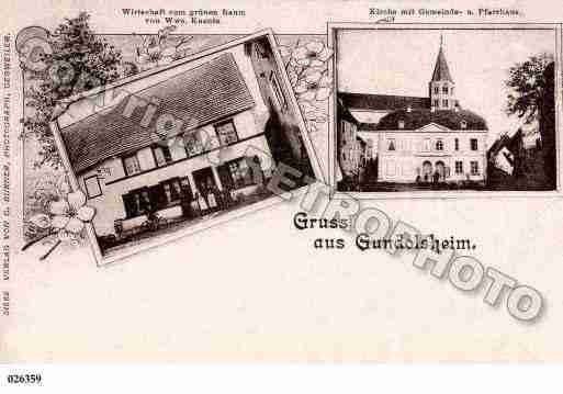Ville de GUNDOLSHEIM, carte postale ancienne