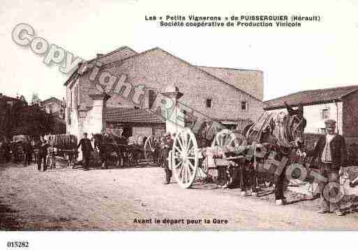 Ville de PUISSERGUIER, carte postale ancienne