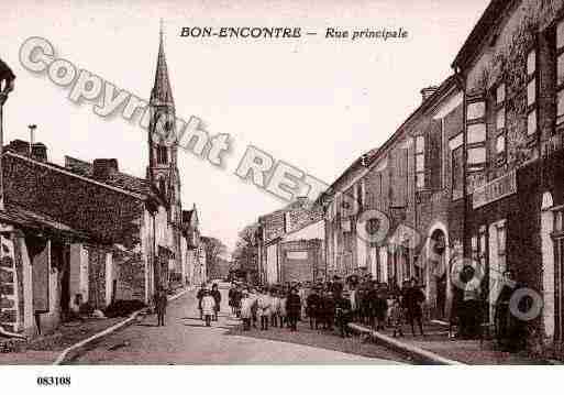 Ville de BONENCONTRE, carte postale ancienne