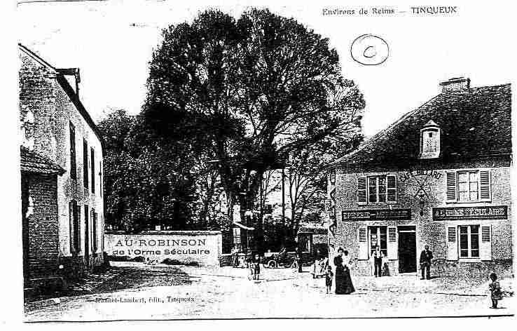 Ville de TINQUEUX, carte postale ancienne