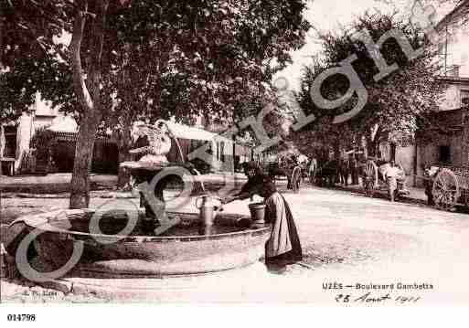 Ville de UZES, carte postale ancienne