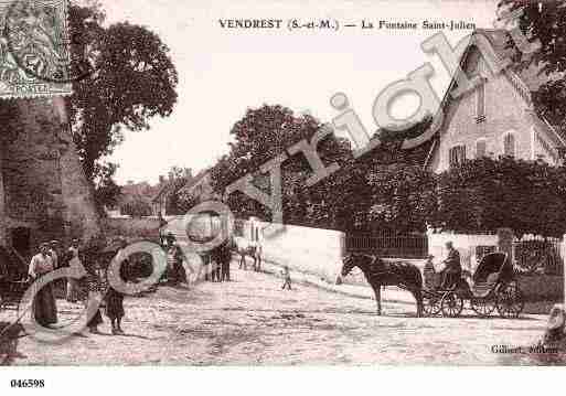 Ville de VENDREST, carte postale ancienne