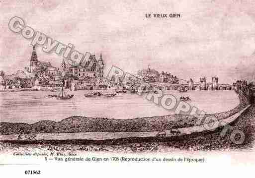 Ville de GIEN, carte postale ancienne