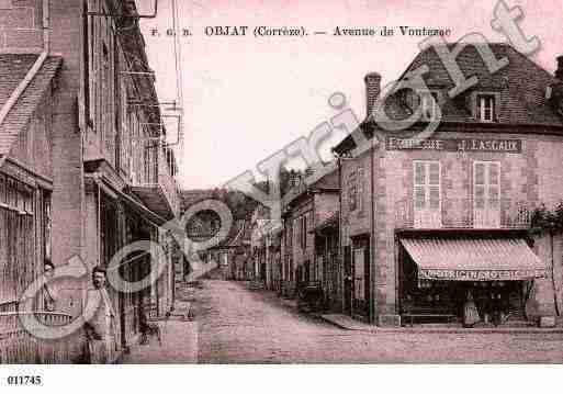 Ville de OBJAT, carte postale ancienne