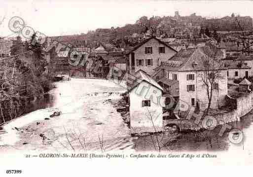 Ville de OLORONSAINTEMARIE, carte postale ancienne