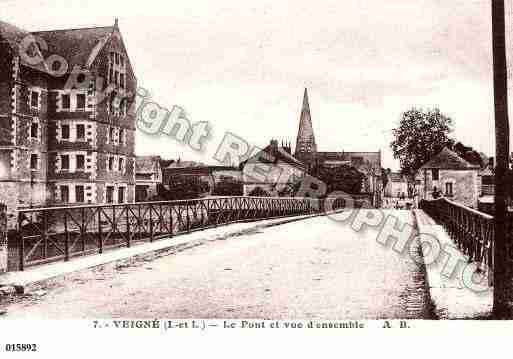 Ville de VEIGNE, carte postale ancienne