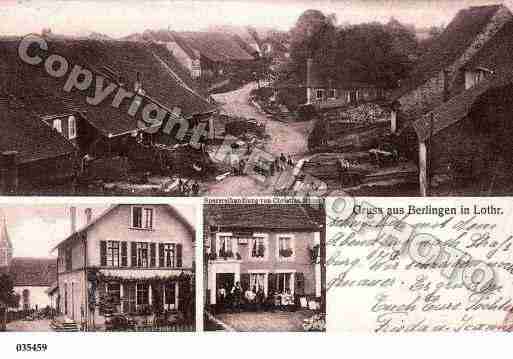 Ville de BERLING, carte postale ancienne