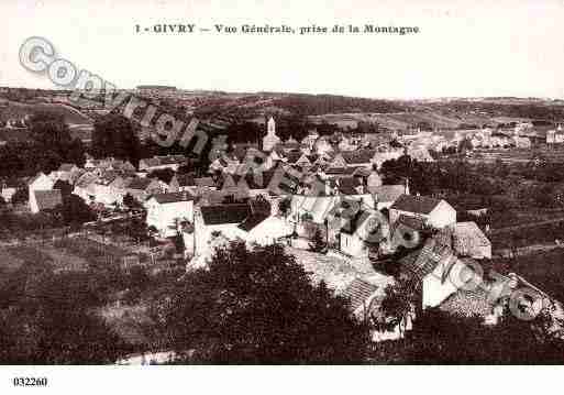 Ville de GIVRY, carte postale ancienne