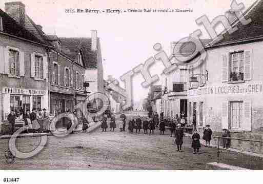 Ville de HERRY, carte postale ancienne