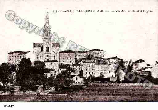 Ville de LAPTE, carte postale ancienne