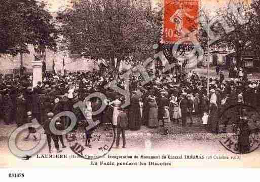 Ville de LAURIERE, carte postale ancienne