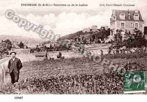 Ville de CHEVREUSE, carte postale ancienne