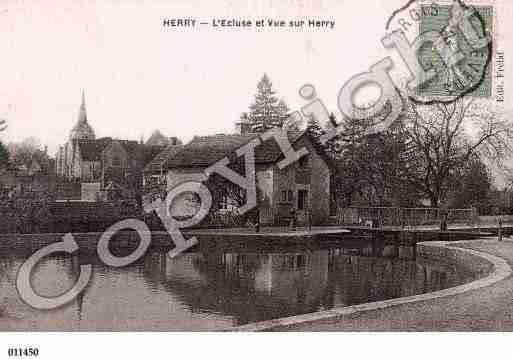 Ville de HERRY, carte postale ancienne