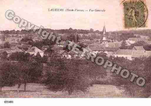 Ville de LAURIERE, carte postale ancienne