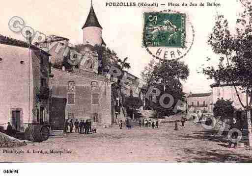 Ville de POUZOLLES, carte postale ancienne