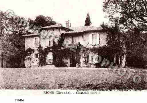 Ville de RIONS, carte postale ancienne