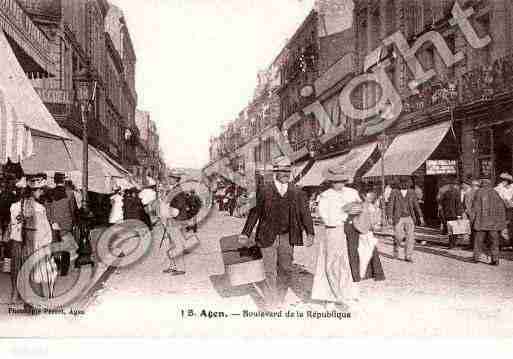 Ville de AGEN, carte postale ancienne