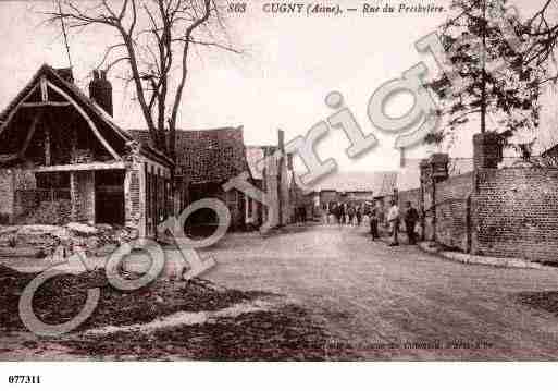 Ville de CUGNY, carte postale ancienne