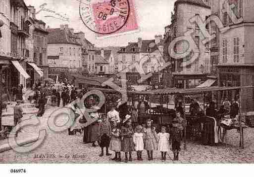 Ville de MANTES, carte postale ancienne