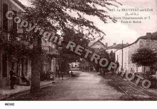 Ville de SAUVETATSURLEDE(LA), carte postale ancienne