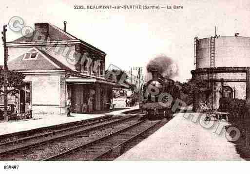 Ville de BEAUMONTSURSARTHE, carte postale ancienne