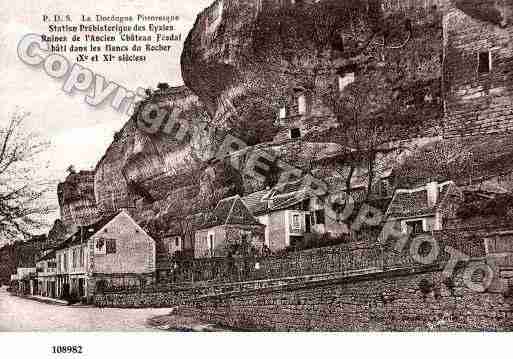 Ville de EYZIES(LES), carte postale ancienne