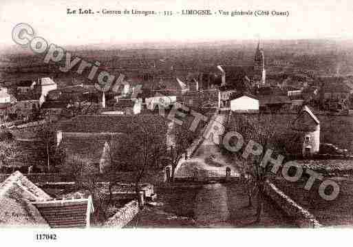 Ville de LIMOGNEENQUERCY, carte postale ancienne