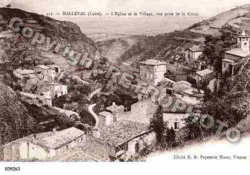 Ville de MALLEVAL, carte postale ancienne