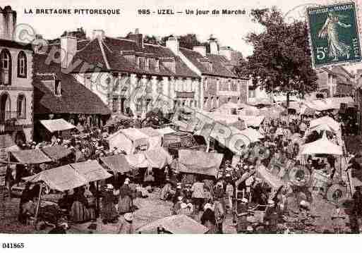 Ville de UZEL, carte postale ancienne