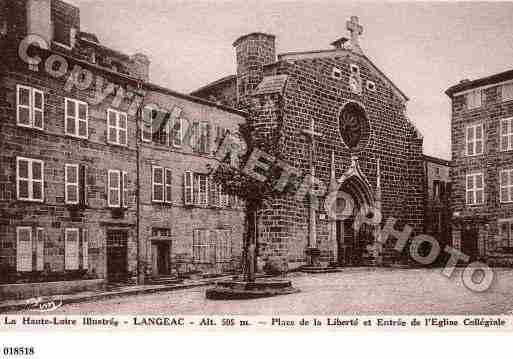 Ville de LANGEAC, carte postale ancienne