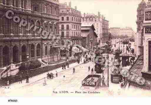 Ville de LYON, carte postale ancienne