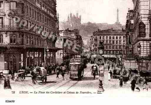 Ville de LYON, carte postale ancienne