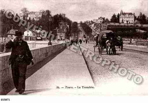 Ville de TOURS, carte postale ancienne