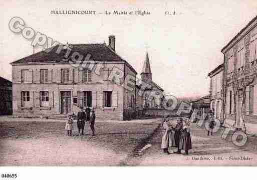 Ville de HALLIGNICOURT, carte postale ancienne